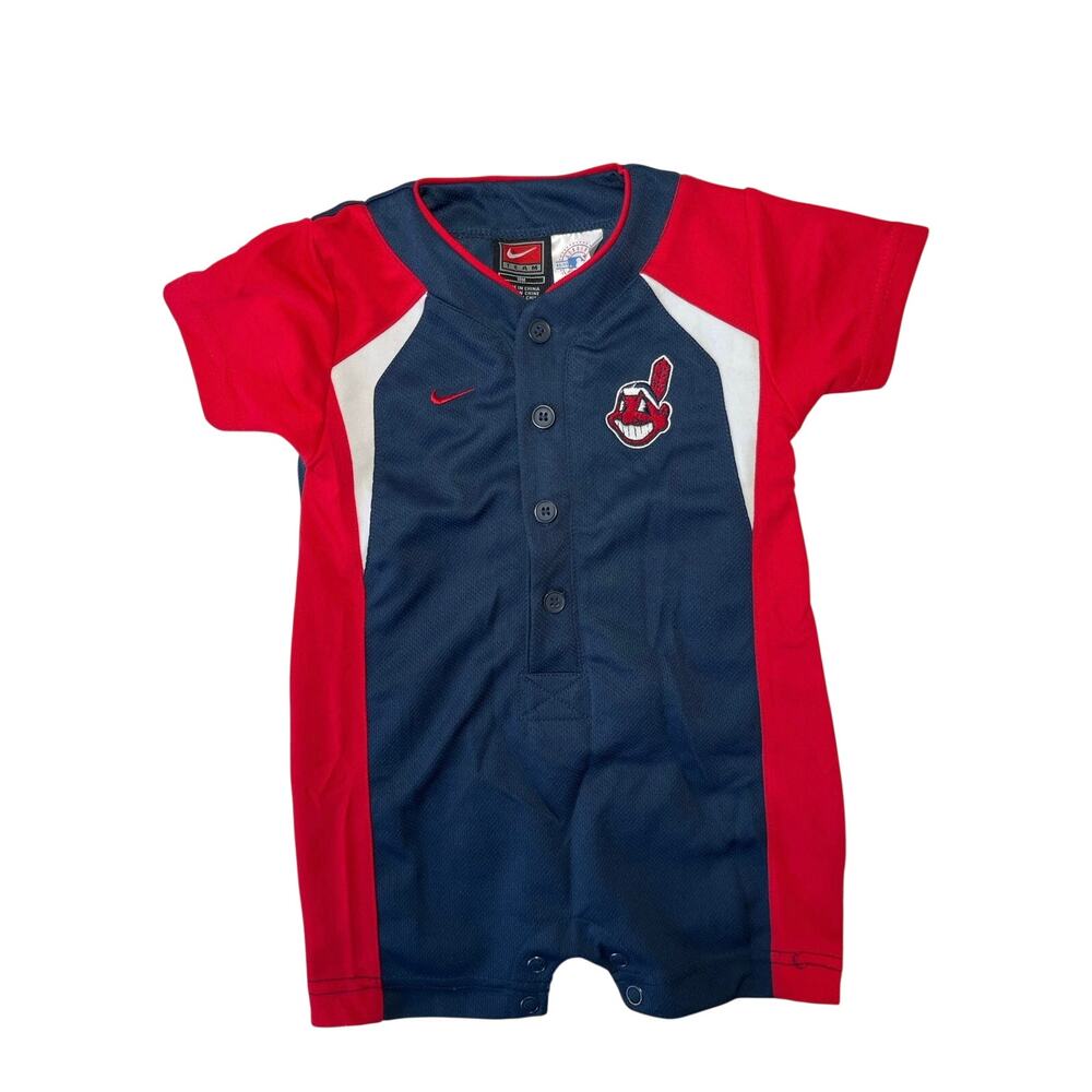 Nike x MLB Cleveland Indians Baseball Jersey Infant Romper Retired Chief Wahoo